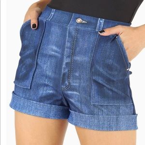 BLACKMILK Not Actually Denim Cuffed Shorts M